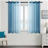 MRTREES Tende Corta Trasparenti Blu Pavone Sfumate 2 Pezzi,140x160 CM | Tende per Interni Corte Eleganti e Moderne, Camera da Letto e Soggiorno, Tenda Decorativa con Occhielli per Casa