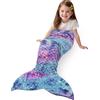 Catalonia Classy Coperta Sirena, morbida peluche pile pinna sirena, coperta soffice regalo per bambine, 114x41cm, cielo stellato