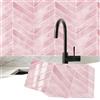 BOYIFEIJIE Piastrelle adesive per cucina, bagno, 3D, impermeabili, da parete, da cucina, autoadesive, da incollare sul bagno (rosa, 10 pezzi, 29 x 22,9 cm)