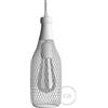 creative cables Gabbia paralume nudo bottiglia Magnum in metallo - Bianco