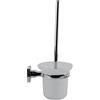 VR VETRINEINRETE Vetrineinrete® Porta scopino da parete in acciaio bicchiere in vetro satinato fissaggio con viti o senza viti biadesivo accessori arredo bagno