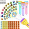 GOMETY 4 pezzi torcia proiettore per bambini, proiettore diapositiva giocattolo con 80 modelli animali, dinosauri, veicoli di trasporto, frutta e cifre, luce torcia, proiettore regalo per la prima infanzia
