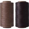 Fangehong 2 Pezzi Filo Cerato, 260 m Cordoncino Cerato, Filo da Cucito per Cuoio, 1 mm Filo Cerato Piatto, Corda Cerata per Collane Bracciali Borse, Lavorazione del Cuoio (marrone + marrone caffè)