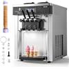 VEVOR Macchina per Gelato Soft Commerciale 2200 W da Banco Pruduzione 20-28 L/h, Macchina per Gelato Morbido Pre-Raffreddamento Autopulente Display LED Unità da Tavolo per Bar Ristorante Albergo Hotel