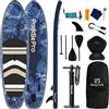 LifeGoods SUP Gonfiabile Adulti con Sedile - Stand Up Paddle - SUP Mare - Tavola Paddle Board Completa - Pagaia Regolabile - Pompa Inclusa - Max. 150KG - 320x81x15cm