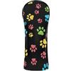 CHIFIGNO Cute Paws - Coprimazza per mazze da golf ibridi, in pelle PU, con etichette intercambiabili, per uomo e donna, colore: nero