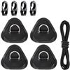 Generic Kit di 4 toppe con anello a D per tavola da paddle, impermeabili, in PVC, triangolari, con corda elastica regolabile da 2,5 m, accessori gonfiabili per SUP, kayak, canoa e tavola da surf