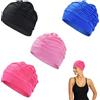 YQYCE Cuffie da bagno da donna, 4 pezzi, per capelli lunghi, pieghevoli, per piscina e spiaggia, colore: nero, blu, rosa, rosso