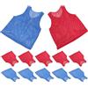 ibasenice 12 Pezzi Pettorine Calcio Basket in Mesh Traspirante Gilet Allenamento Sportivo Giovani Rosso e Blu Casacche Leggere per Gruppi e Giochi Scolastici