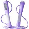 Generic Corda per saltare con contatore, per adulti, regolabile, digitale, 28 m, per fitness, yoga, allenamento, leggera, accessorio sportivo al chiuso, lunghezza regolabile per tutto l'anno (viola, 280 cm)