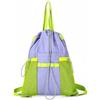 Gralara Zaino Sacca con Coulisse Donna Borsa Palestra Zaino Sportivo Sacca per Tennis in Nylon Robusto con Tasche Laterali Rete Adatto per Viaggio, Array, Viola Taro E Verde Lime
