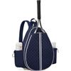 Generic Borsa a tracolla da tennis, trapuntata, impermeabile, con porta bottiglia d'acqua e gancio per recinzione, per tennis, pickleball, badminton