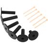 MUSISALY 6 Pezzi Set di Tee da Golf in Gomma con Supporto Nero | Base Antiscivolo, Altezze Versatili, Legno e Gomma, Uso in Pratica e Simulatore, Kit Leggero e Portatile
