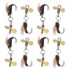 GRADENEVE Cucchiaini Galleggianti 8 Pezzi in Acciaio Inossidabile Nero, Esca Artificiale con Girante e Micro Palline per Pesca di Fish e Bass in Acqua e