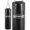 Bad Company Sacco da Boxe in Vinile incl. Catena in Acciaio Heavy Duty a Quattro Punti I Punching Bag I Pieno/Vuoto I 80/100/120/150/180 x 35 cm I Colore: Nero