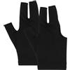 DOITOOL Guanti senza Dita da Biliardo, Guanti da Pool Traspiranti in Nylon Nero, Superficie Liscia, per Uomo e Donna, per Biliardo e Pool