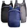 GBKDQQ 3 zaini pieghevoli ultraleggeri e impermeabili, 20 litri di capacità, zaino da trekking ultraleggero, zaino pieghevole ultraleggero, per uomini, donne e bambini, ideale per viaggi, campeggio, Grigio +