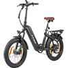 ttgo Bicicletta elettrica da 20 pollici, per uomo e donna, con batteria da 48 V e 18 Ah, motore da 70 NM, fino a 140 km, pneumatici a 7 marce, freni idraulici e display LCD, F8 (nero)