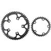 DUANSIYU Corone per Bicicletta Doppia Corona 110bcd Bici da Strada Rotonda Ovale 2X 50t 35t 34t 52t 36t 53t 39t Ghiaia(Round Black 53-39T)