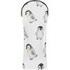 CHIFIGNO Coprimazza per mazze da golf, motivo pinguino bianco, per conducenti in legno ibrido, unisex, in pelle PU con etichette intercambiabili