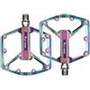 AHOLUX Pedali per bicicletta MTB, in alluminio, pedali piatti, 9/16 pollici, antiscivolo, cuscinetti sigillati, per mountain bike, BMX, trekking, bici da corsa, e-bike, Oil Slick (Oil Slick)