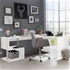 Dmora - Scrivania Antonino, Scrittoio lineare porta PC, Tavolo multiuso per ufficio, Scrivania salvaspazio, 100% Made in Italy, cm 160x60h78, Bianco lucido