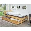Dmora Cassetto con ruote estraibile per letto, in pino massello color naturale, Misure 199 x 94 x 22 cm