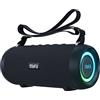 MIFA A90 Casse Portatili Bluetooth Impermeabile Luce LED RGB True Wireless Stereo 30 Ore di Riproduzione, micro-SD, Chiavetta USB, Jack da 3,5 mm, Ricarica di Type C, Nero