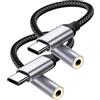 yootech Adattatore per cuffie da USB C a femmina da 3,5 mm, Adattatore audio tipo C