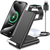 YLLZI Caricatore wireless 3 in 1 per iPhone 17 16 15 Xs, per Apple Watch/Air-Pods