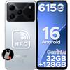 DOOGEESmart Note 56 Pro Android Smartphone 16, 6150mAh, 6.56 Inch HD+ 90Hz IPS, 32GB + 128GB/2TB TF, 13MP+8MP, 4G Mobile Phone Offer Smartphone, 8.45 mm Ultrathin, Dual SIM/Octa Core/Face ID/GPS white