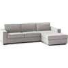 Dmora Divano Fisso con penisola Nami, Sofà ad Angolo con penisola Contenitore Destra, Braccioli Standard, 100% Made in Italy, Cm 280x95h90, Grigio
