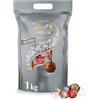 Lindt LINDOR Praline di Cioccolato Latte, Extra Fondente 70% Cacao, Doppio Cioccolato, Caramello Salato, 80 Cioccolatini, in confezione assortita maxi formato 1kg