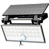 wisdom line 112 LED Luce Solari Esterno, IP65 Impermeabile Faretto Led Da Esterno Con Sensore Di Movimento, 3 Modalità Lampada Solare da Esterno per Giardino, Patio e Garage 1 Pezzi, Bianco Freddo - 1 Pezzi