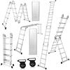 Herrselsam Scala multiuso 4 x 5, 7 in 1, 582 cm, in alluminio, pieghevole, con 2 piattaforme e ruote, portata massima 150 kg, scala multifunzione, 20 pioli (DY8973-M-1x)