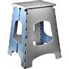 STARK Sgabello Pieghevole per Bambini e Adulti. Sedia Poggiapiedi Pieghevole con Manici, Altezza 44 cm, Ultra Resistente fino a 120 kg. Sgabello per Cucina, Bagno, Giardino, Casa. Grigio e Blu.