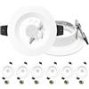 Laiebri Set da 6 Cornice per Faretti da Incasso IP65 Impermeabile, Alluminio Supporto Faretto Anti Abbagliamento con Portalampada GU10, Bianco Cornice Faretto da Sofitto Ø65-75mm per Bagno