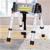 Eulenke 2,0 m + 2,3 m scala alluminio - 6 + 7 gradini scaletta pieghevole - 150 kg Capacità portante - multifunzione scala allungabile