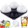 HONYAO 6cm Grande Ghiaccio Stampo Cubetti Silicone Rotondo Sfera con Coperchio, Senza BPA Forma Ghiaccio per Whisky Cocktail