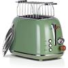 Wiltal Tostapane retrò 2 fette 6 livelli di doratura regolabili, in acciaio inox con inserto per panini di alta qualità, funzione di scongelamento, visualizzazione conto alla rovescia (verde)