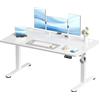 Devoko 140x60 cm Scrivania Regolabile in Altezza, Elettrica per Lavoro in Piedi, Uso in ufficio e a casa, Standing Desk Scrivania Studio in Casa con Piano Assemblato, Bianco