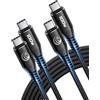 Yosou Cavo USB C a USB C 100W [2Pezzi,1M+2M] Cavo USB Type-C PD 5A Ricarica Rapida Nylon Intrecciato USBC to Tipo C Cavi per iPhone 17 16 15, Samsung Galaxy S25 S24, iPad Pro, MacBook, Pixel e Altri