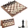 Mkitnvy Scacchiera Magnetica, 3in1 Scacchiera in Legno,Gioco da Scacchi