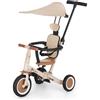 Petite&Mars Turbo 5 in 1 Triciclo evolutivo - Bicicletta bambino multifunzione regolabile, 1,5 - 5 anni (Beige)