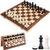Mkitnvy Scacchiera Magnetica, 3in1 Scacchiera in Legno,Gioco da Scacchi