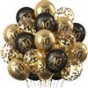 NEONSKY 30 Palloncini Compleanno 18 30 40 50 60 70 80 Anni, Decorazioni Compleanno Uomo Donna, Palloncini Nero Oro con Scritta Super Buon Compleanno, Palloncini con Coriandoli Dorati per Festa di(40 Anni)