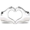GNOCE Ciondolo a forma di dito con cuore, in argento sterling, Forever in Our Hearts