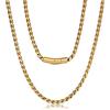 ROWIN&CO Collana Uomo Donna a Catena Oro 18K, Gioielli Hip Hop per Ragazzi, Catena di Grano d'Oro, Acciaio Inossidabile 5mm, Lunghezze 46-88 cm. (46 Centimetri)