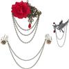AHANDMAKER 3 pezzi 3 stili vintage teschio rosa nappa catena spilla punk gotico fantasma artiglio spilla corvo palma hip hop gotico spille per donne uomini vestito cappotto spilla accessori costume