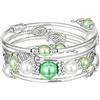 FULU AUTUMN Bracciale in perle d'argento da donna, braccialetto avvolgente in pietra multistrato regalo di gioielli fantasia per la mamma il giorno del Ringraziamento - confezione regalo, 6.35